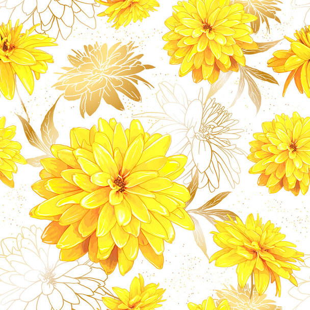 Безшовний візерунок літніх квітів
 - Вектор, зображення