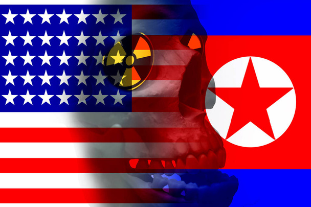 Concept graphique Usa vs Corée du Nord
 - Photo, image