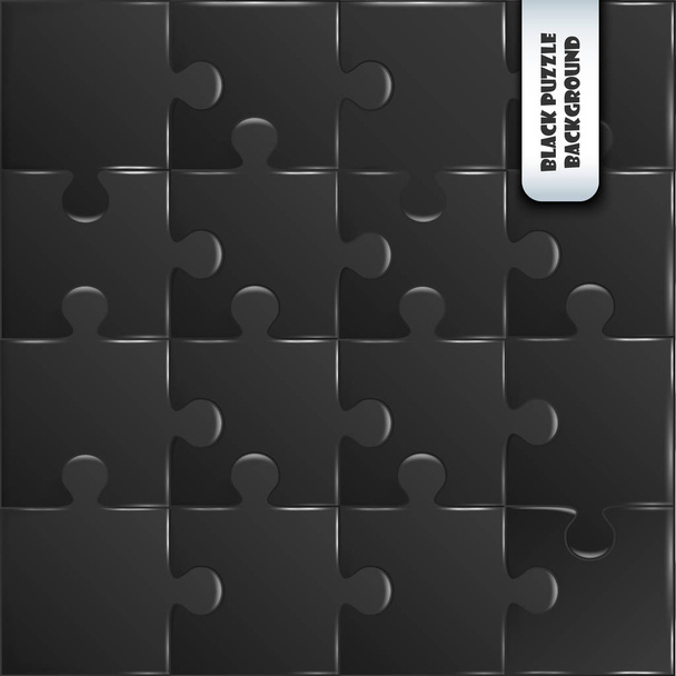 black plastic pieces puzzle game - Vector, Image