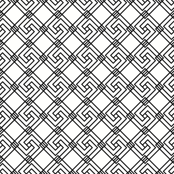 Varrat nélküli fekete-fehér lineáris négyzetek minta - Vektor, kép