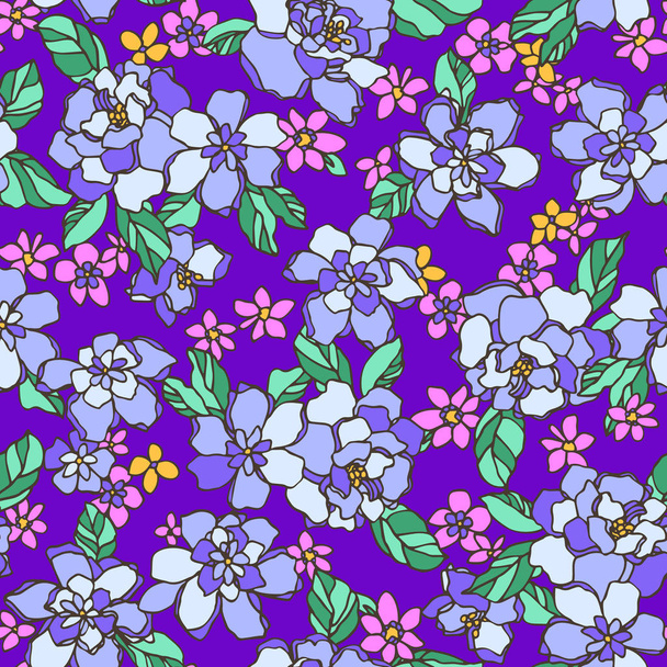 Abstract flower pattern.I designed a flower abstractly,This painting continues repeatedly seamlessly, - Vector, Image