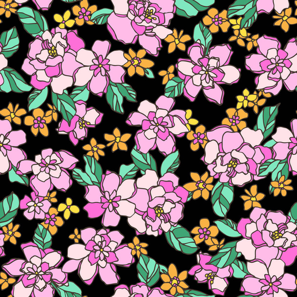 Abstract flower pattern.I designed a flower abstractly,This painting continues repeatedly seamlessly, - Vector, imagen