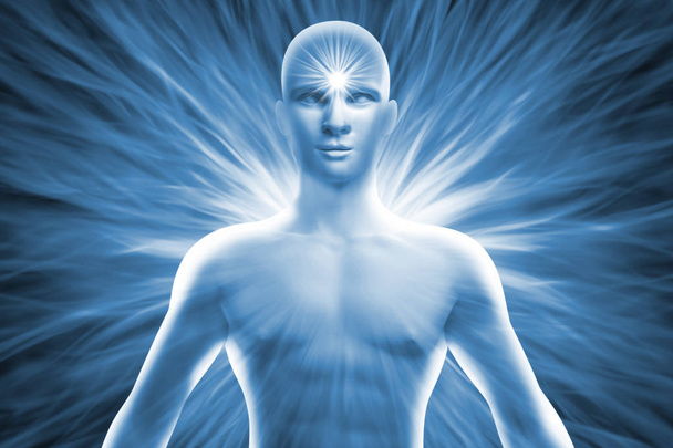 Male human body with cosmic energy - Photo, Image