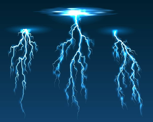 Ηλεκτρικοί σπινθήρες και κεραυνός - Διάνυσμα, εικόνα