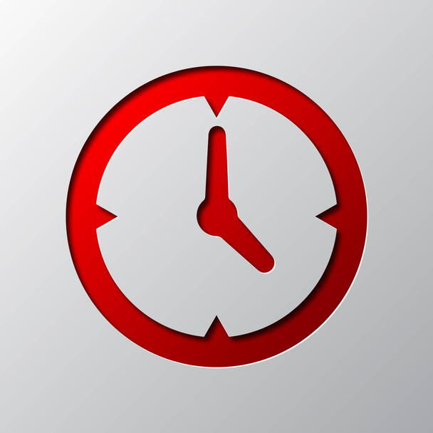 Clock out of paper. Vector illustration. - Vector, Image