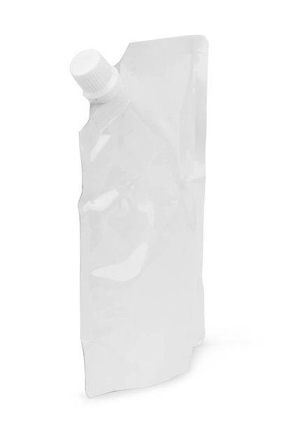 A plastic bag for sauces, jams, creams on a white background - Fotoğraf, Görsel