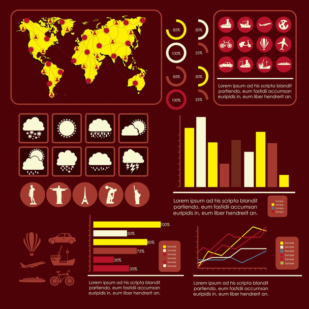 toerisme infographics - Vector, afbeelding