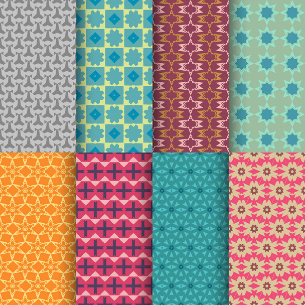 Set van naadloze decoratieve geometrische vormen patroon - Vector, afbeelding