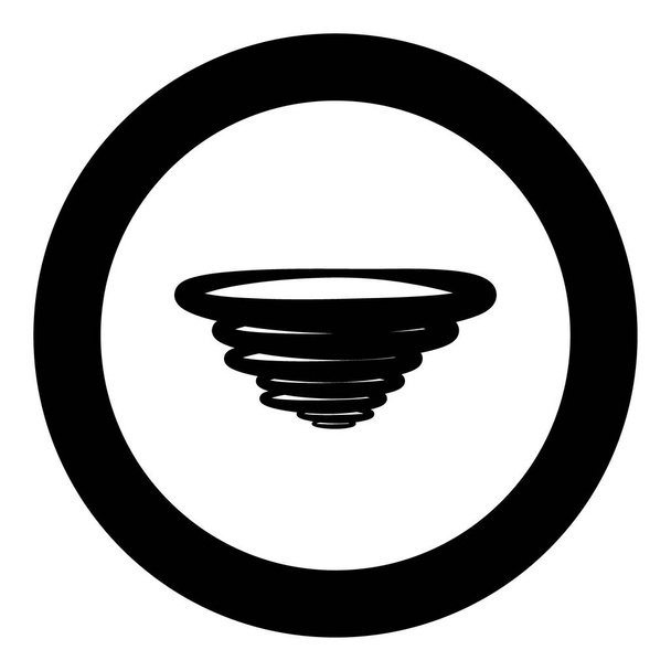 Whirlwind ícone preto em círculo
 - Vetor, Imagem