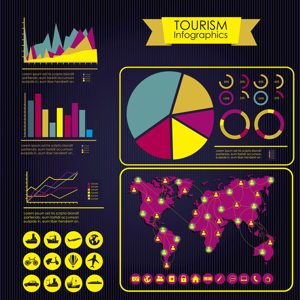 Turizmus infographics - Vektor, kép