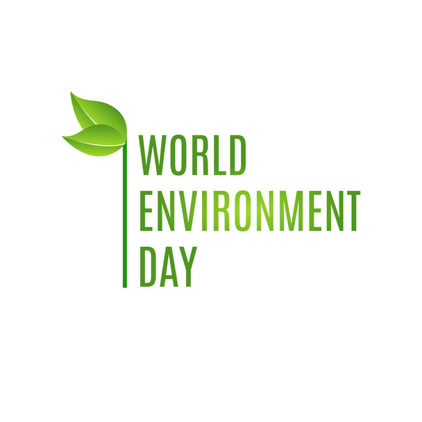 World environment day hand lettering card on blurred background. Vector illustration. - Vector, Imagen