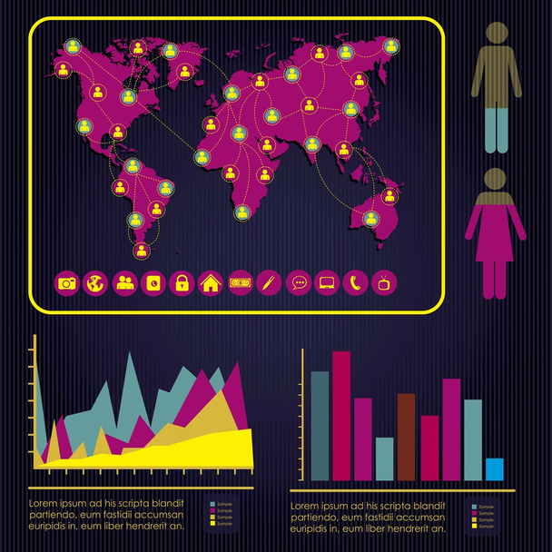 Social Media Infographic - Vector, afbeelding
