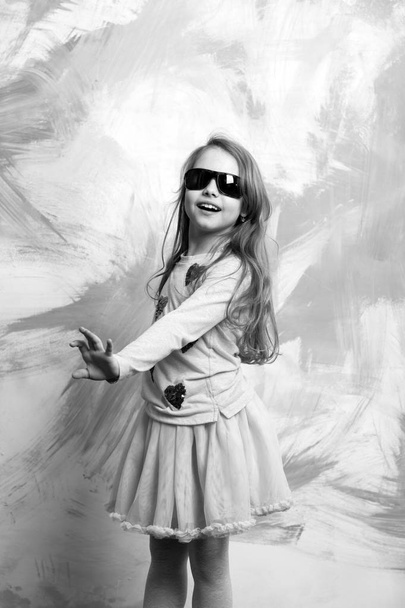 glasses on girl kid with happy face. - Fotó, kép