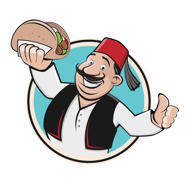 Doner símbolo ícone restaurante
 - Vetor, Imagem