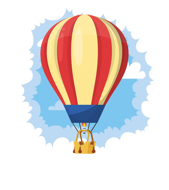 flacher Heißluftballon - Vektor, Bild