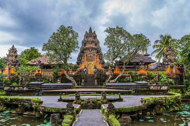 Pura Taman Kemuda Saraswati Temple in Ubud, Bali island, Indones - Photo, Image