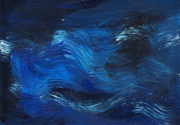 Abstract blue acrylic texture. Dark acrylic background for design - Fotoğraf, Görsel