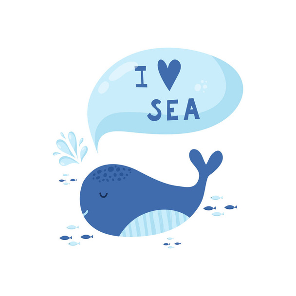 cute creative cards templates with ocean theme design. - Vektör, Görsel