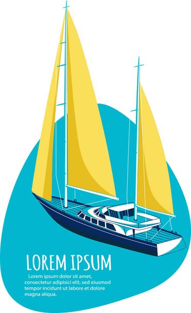 Yacht club nálepka s plachetnice - Vektor, obrázek