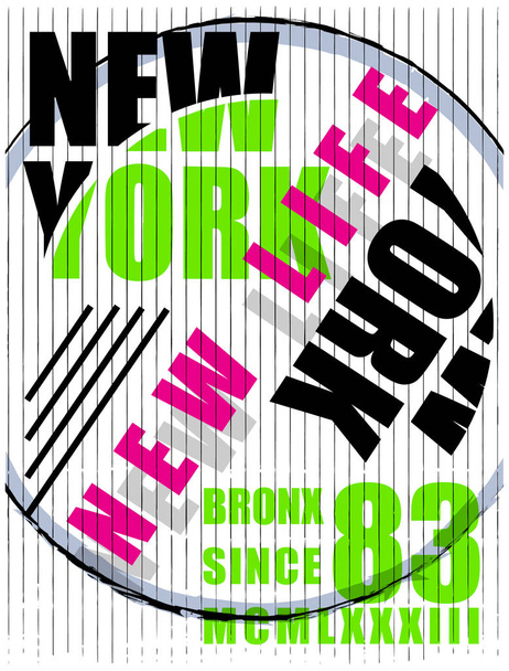 New york moda tipografi grafik tasarım - Vektör, Görsel
