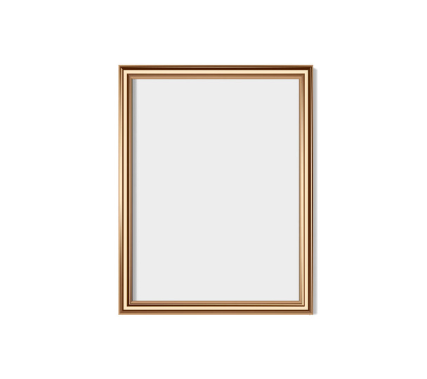 Zlatý rám izolovaných na bílém pozadí. Vektorové ilustrace. Maketa rámu stěny - Vektor, obrázek