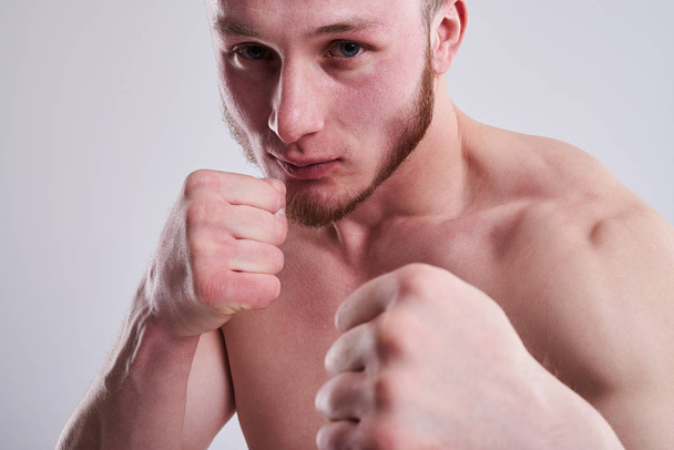 close-up of young boxer - Foto, Imagem