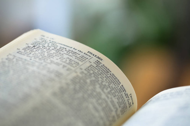 Close-up Shot Of Open Bible - Foto, afbeelding