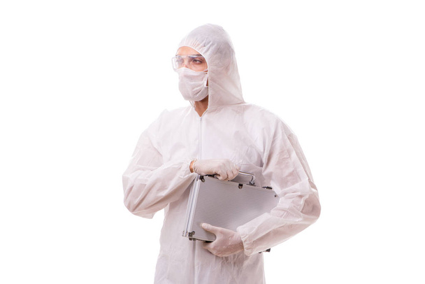 Криминолог в защитном костюме со стальным корпусом - Фото, изображение