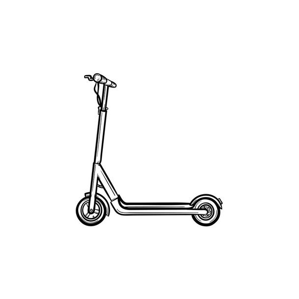 Kick scooter hand drawn sketch icon. - Vector, Image