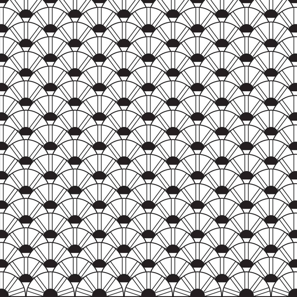 Tyylikäs mustavalkoinen yksivärinen geometrinen kuvio vektori kuvitus
 - Vektori, kuva