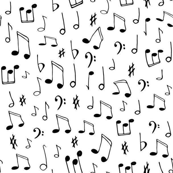 Seamless background with music notes - Vector, Image