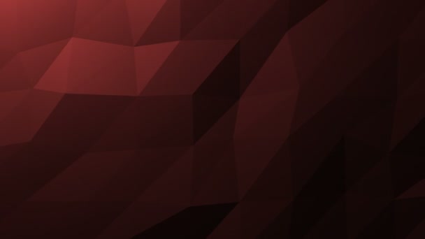 Low Poly Background, Dark Red. Beautiful mosaic digital mesh loop backdrop for titles and trailers, animated like a watery floating wave. - Footage, Video