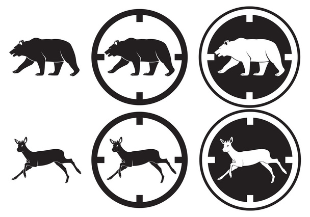 The figure shows the bear and deer - Vector, Image