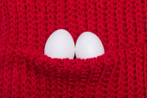 Two white eggs - Zdjęcie, obraz
