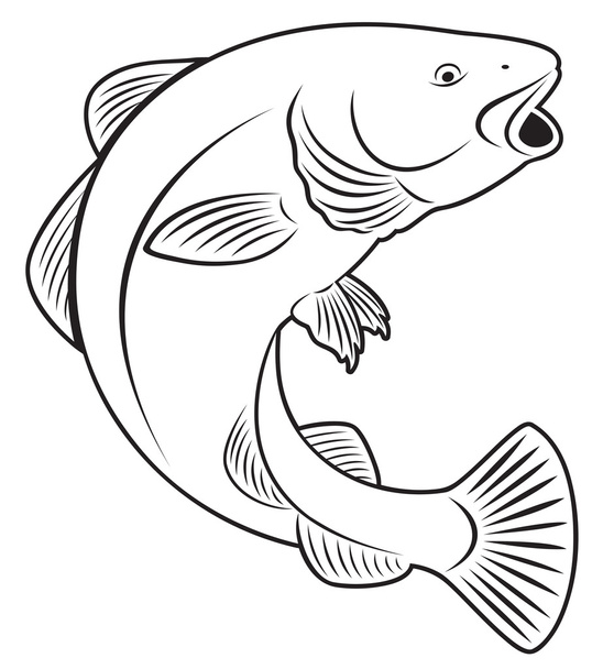 το σχήμα δείχνει ένα cod ψάρια - Διάνυσμα, εικόνα