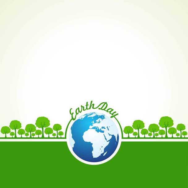Vektorillustration des Grußes zum Tag der Erde - Go Green Konzept - Vektor, Bild