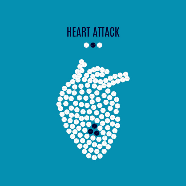 Heart attack awareness poster - Vector, Image