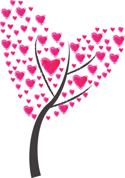 Árvore de coração de armação em fundo branco
 - Vetor, Imagem