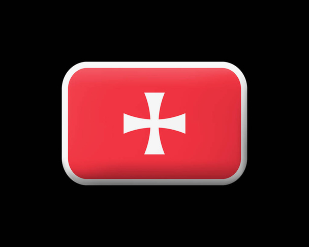 Historyczne flaga Czarnogóry. Splatany wektor ikona i przycisk. Rect - Wektor, obraz