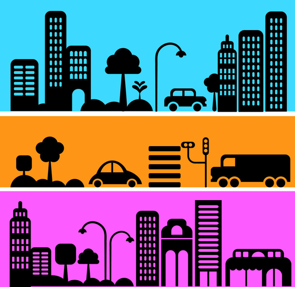 Векторная иллюстрация улицы города
 - Вектор,изображение