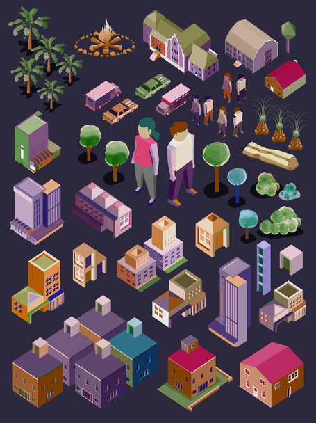  isometric modern  city, vector illustration  - Vector, Image