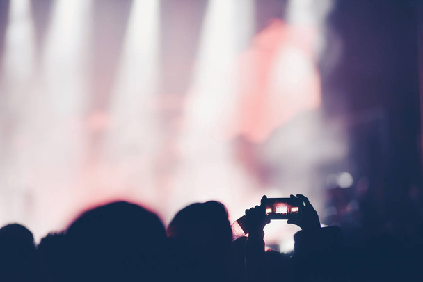 People recording live concert with smart phones - Photo, Image