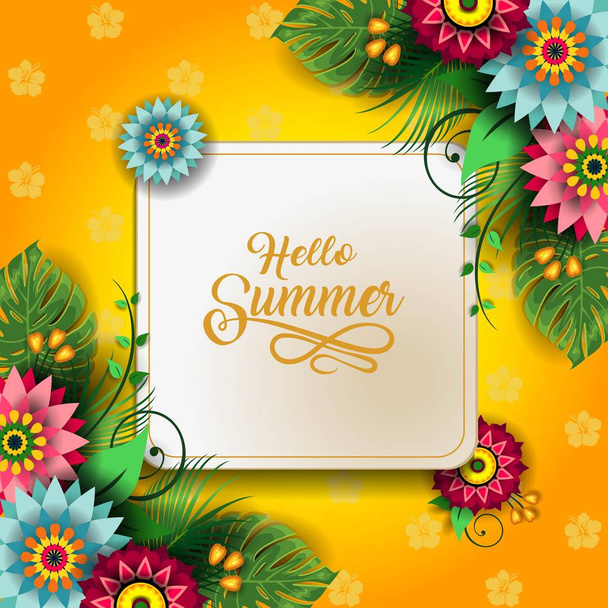 Happy Summer Flowers - Vector, afbeelding