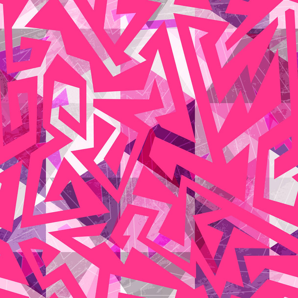 Pink color geometric seamless pattern - Vektor, obrázek
