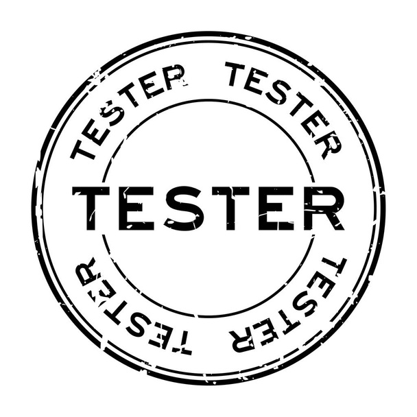 Grugne black tester slovo kulaté razítko pečeť na bílém pozadí - Vektor, obrázek