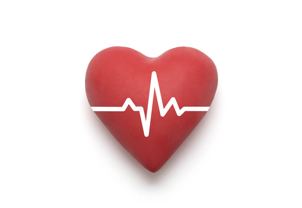 Pulso cardíaco com caminho de recorte sobre fundo branco
  - Foto, Imagem