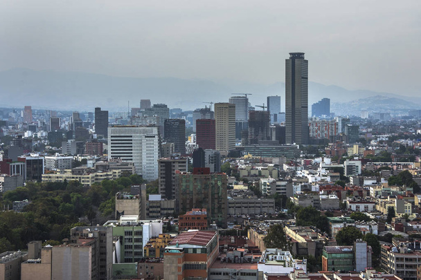 Skyline, Mexico City, Reforma légifelvételek napnyugta időpontja: - Fotó, kép
