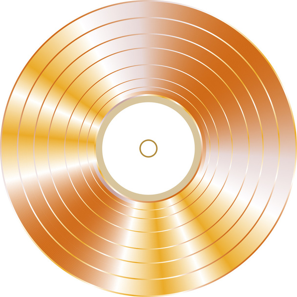 Gold vinyl record isolated on white background - 写真・画像