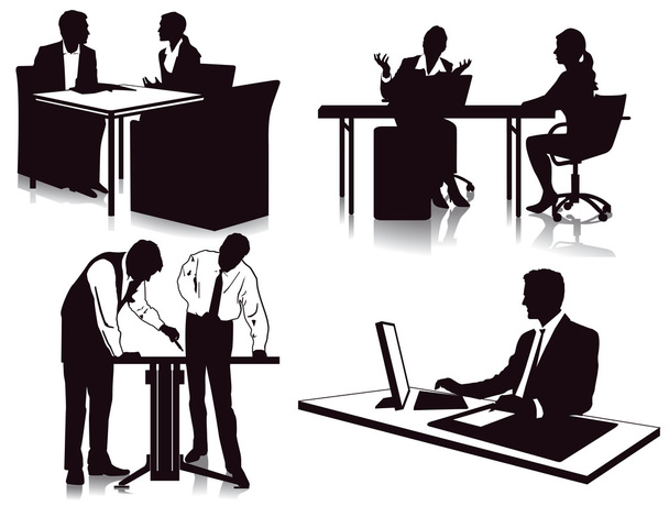Working in the office - Vector, Image
