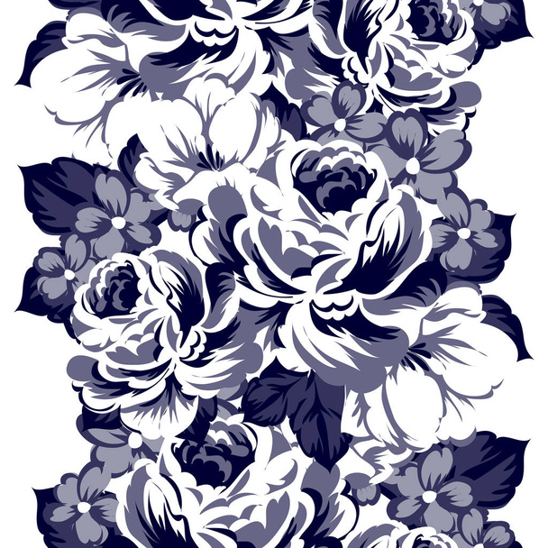 Floral seamless vintage style pattern on white background  - Διάνυσμα, εικόνα